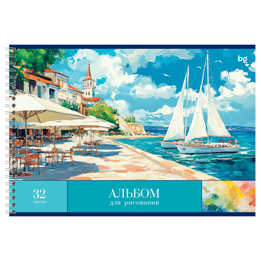 Альбом для рисования 32л., А4, на гребне BG "Пейзажи" АР4гр32 08633