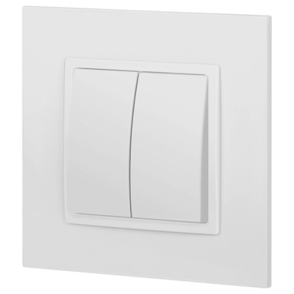 14-1104-01 ЭРА Выключатель двойной, 10АХ-250В, IP20, Эра Elegance, белый