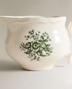 Zara Home кувшин из фаянса, цвет тёмно-зелёный, 13 см