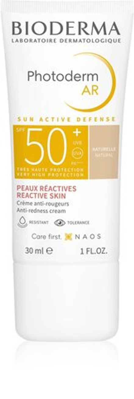 Bioderma Photoderm AR - тонизирующий защитный крем для очень чувствительной кожи, склонной к покраснениям SPF 50+ /  Natural 30  ml  / GTIN 3401353789159