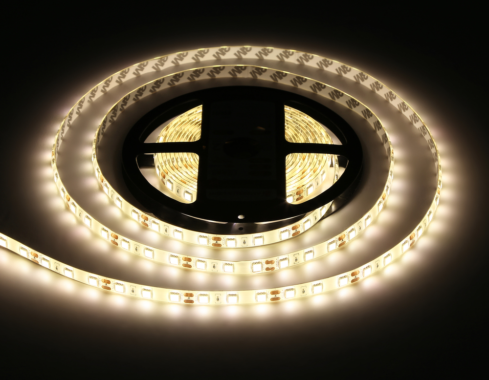 GS2101 5050 60Led/ 14.4W m/ 12V IP65 3000K/ 5000*10*2.87mm (2 конт.)