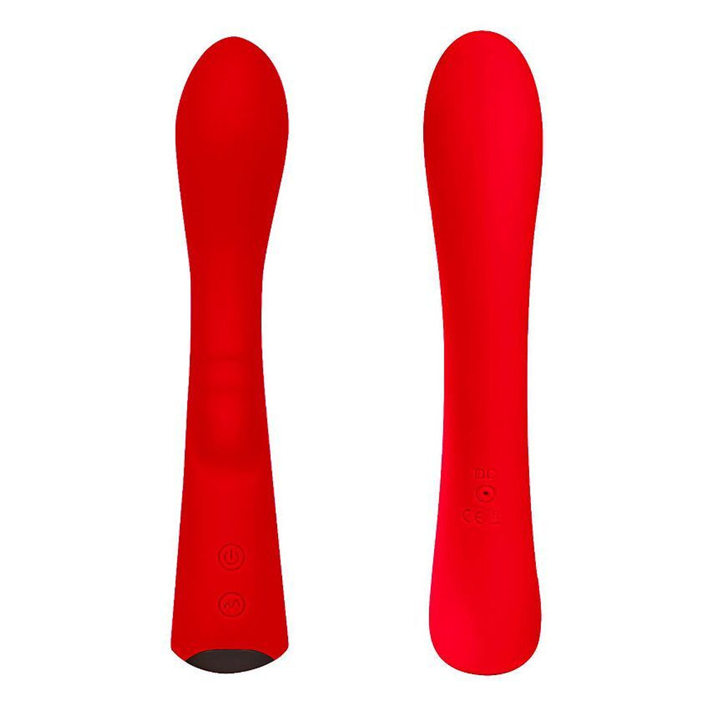 Красный вибромассажер 6 Silicone G-Spot Fun - 19,1 см. (Цвет: красный)