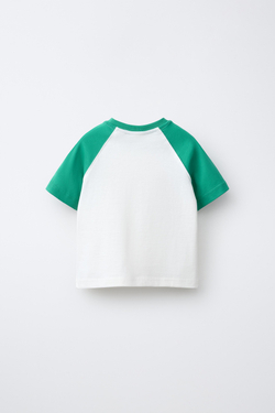 ZARA ФУТБОЛКА РЕГЛАН, ЗЕЛЕНЫЙ