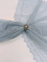 Оренбургский пуховый платок-паутинка А80-04 голубой