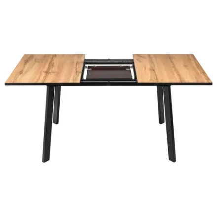 Стол Bradex Home Dublin раскладной 120-160х80х75 Дуб Вотан, чёрные ножки