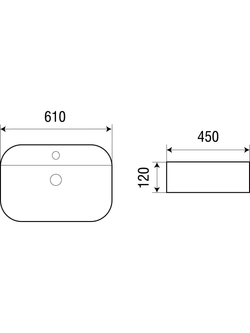Раковина подвесная WeltWasser WW ELBACH 2205 610х450х120