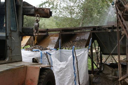 Производство Галька камень речной Серый сортировка и промывка