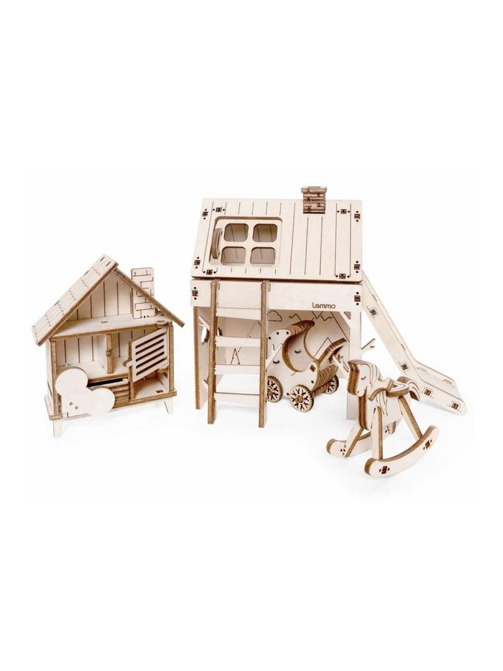 Деревянный конструктор Lemmo МОДЕЛЬ "НАБОР МЕБЕЛИ ДЕТСКАЯ", 155 деталей