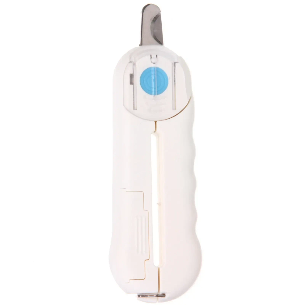 Когтерез инновационный для животных с LED подсветкой, пилкой и отсеком для ногтей «ПРЕМИУМ», прорезиненная ручка, цвет белый, 22*3*15см (фабр коробка)