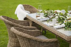 "Латте" плетеный стол из искусственного ротанга 160х90см, цвет соломенный