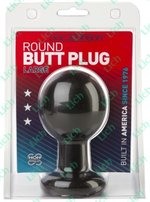 Круглая черная анальная пробка ROUND LARGE