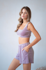 КОМПЛЕКТ ВЕЛЮРОВЫЙ (ТОП И ШОРТЫ)