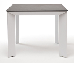 "Венето" обеденный стол из HPL 90х90см, цвет "серый гранит", каркас белый