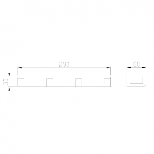 Вешалка на 4 крючка ABBER Westen AA1751 хром