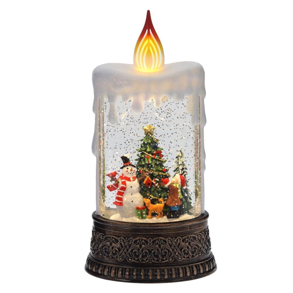 GAEM Изделие декоративное "Свеча" (подсвет, муз, вьюга, 3хААА н/п +USB), L12,5 W8 H25 см