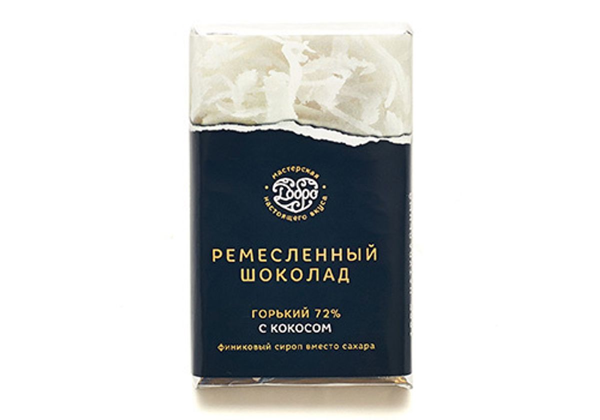 Шоколад горький на пекмезе с кокосом, 50г