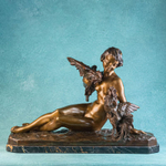 Кабинетная скульптура в стиле АРТ-ДЕКО «Девушка с птицами»