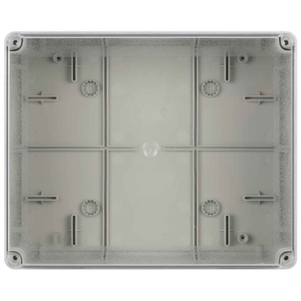 Распаячная коробка ЭРА KORvpk-240-195-90 ОП серая 240х195х90мм прозрачная крышка на винтах d25-3шт d32-2шт IP55