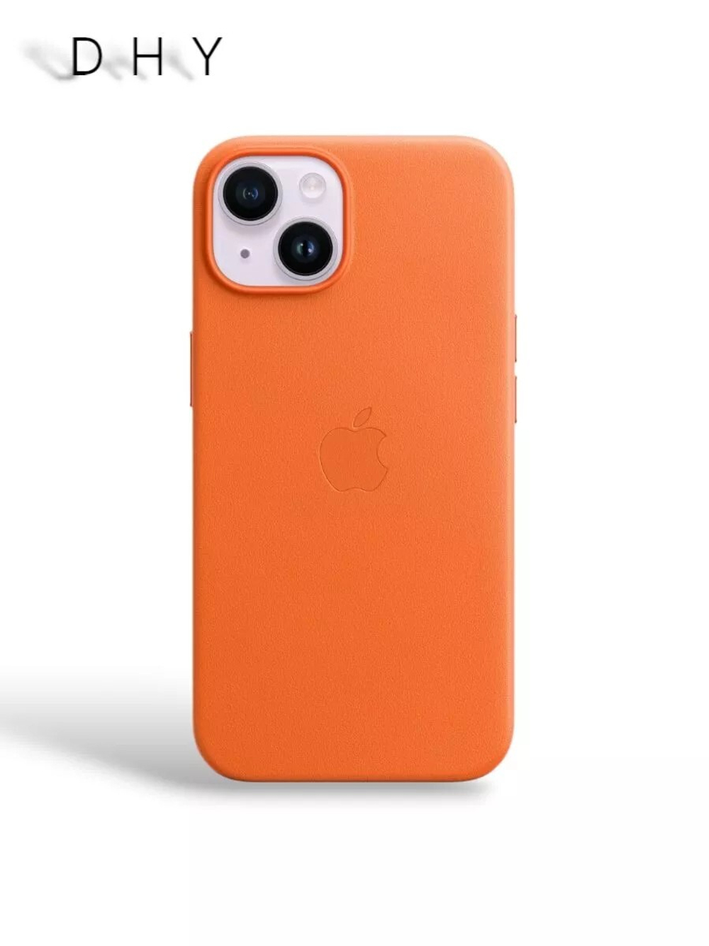 Кожаный чехол Leather Case iPhone 14 | Gelargonidin Оранжевый