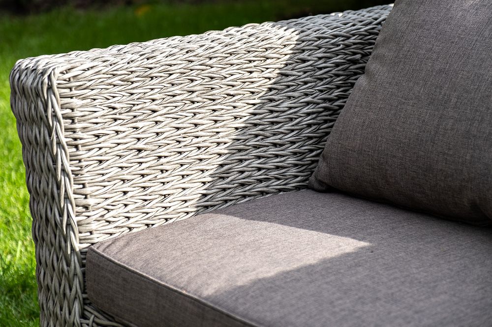 "Капучино" кресло из искусственного ротанга (гиацинт), цвет серый