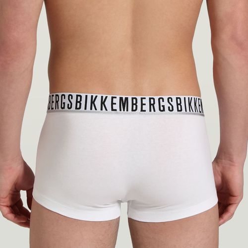 Мужские трусы боксеры белые набор 2в1 Bikkembergs ESSENTIAL BKK1UTR01BI