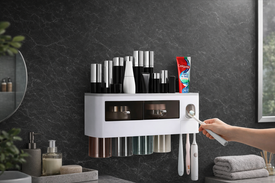 Органайзер (дозатор + держатель щеток + ящичек): Королевский порядок в вашей ванной