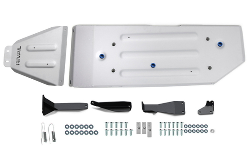 Защита топливного бака Rival для Toyota Tacoma III Double Cab (V - 3.5) (искл. Long) 2015-2019 2019-н.в./Toyota Tacoma II Double Cab (V - 2.7) (искл. Long) 2011-2015, алюминий 6 мм, с крепежом, штампованная, 2 части, 2333.9545.1.6
