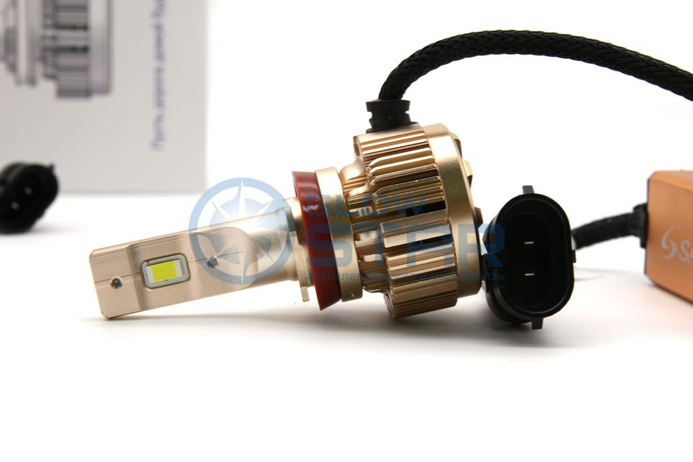 Светодиодные лампы H8/H11 T1, 6000K, 12V, 50W, 6000LM (комплект, 2шт)