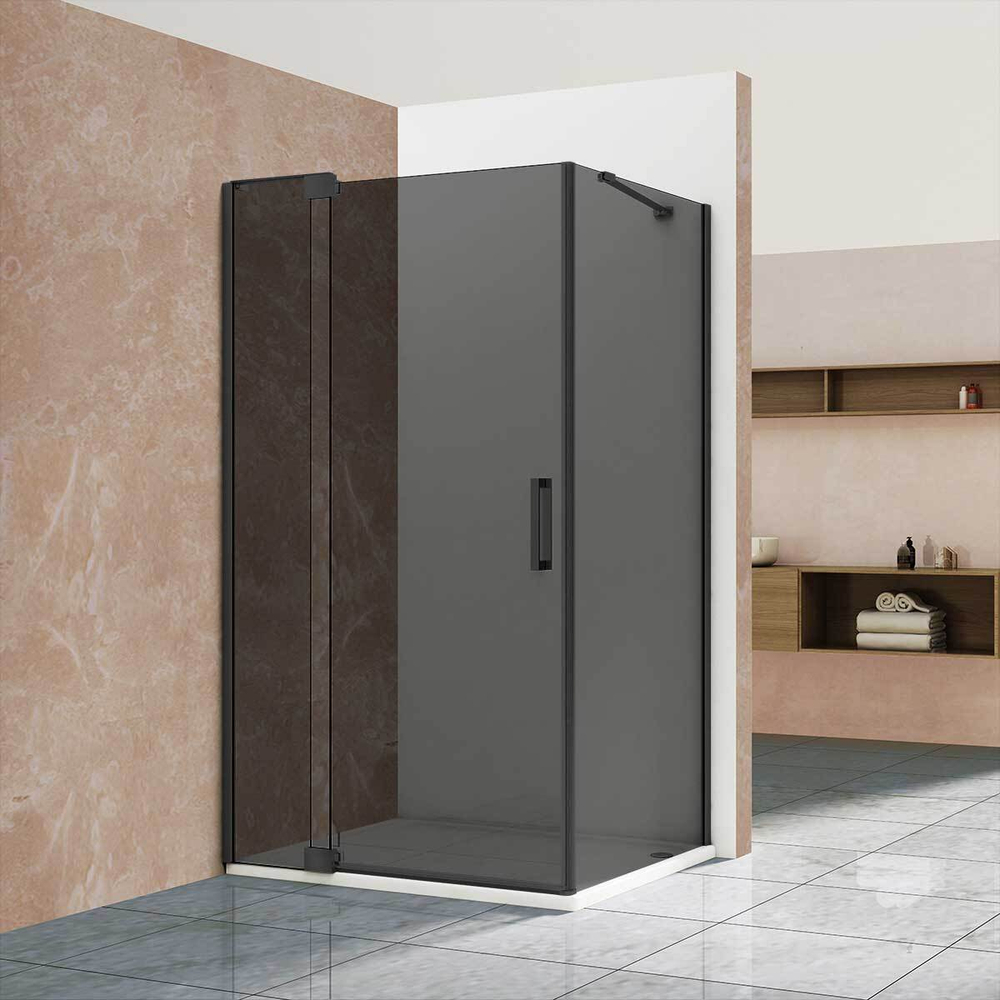 Душевой уголок Extra VSR-1E809090CGB 800/900*900, черный, стекло тонированное