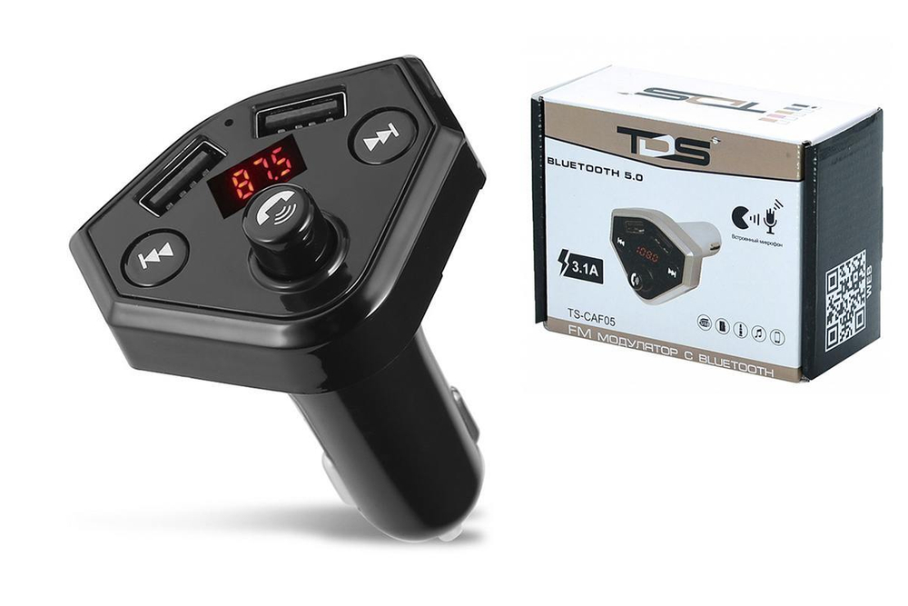 FM модулятор (трансмиттер) автомобильный TDS TS-CAF05 Bluetooth