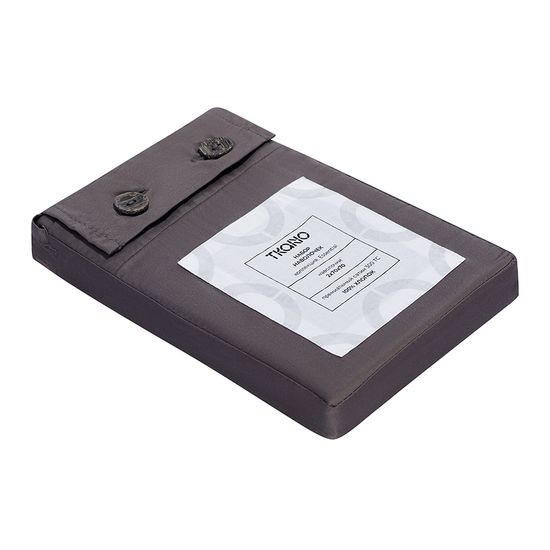 Набор наволочек из премиального сатина темно-серого цвета из коллекции essential, 70х70 см