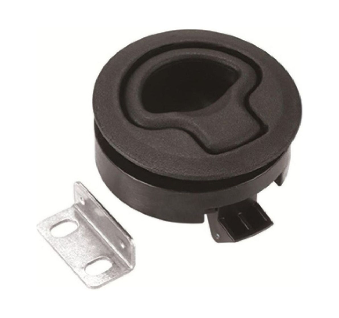 Ручка для люка врезная пластиковая, утапливаемая черная, Marine Rocket