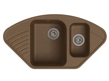 GranFest QUARZ (ECO-14) Мойка  угл.1,5 чаш. 930*500 (терракот) арт.GF-Z--