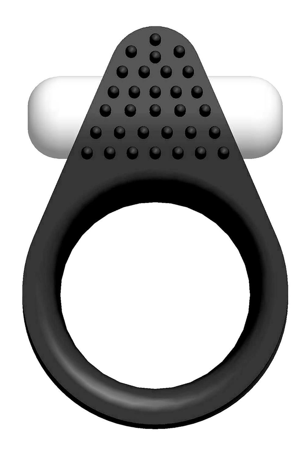 Чёрное эрекционное кольцо Silicone Stimu-Ring