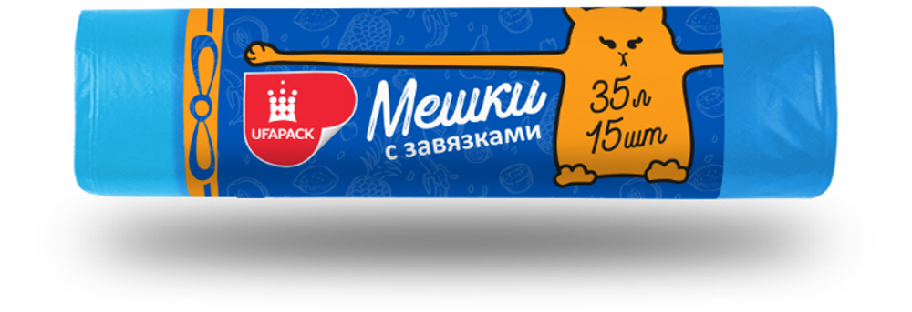 ПАКЕТЫ Д/МУСОРА С ЗАВЯЗКАМИ ПВД (СИНИЕ) 35Л 15ШТ 2929