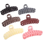 Заколка - краб для волос «AKS - MANTANA», микс 6 цветов, косичка, 10*2см