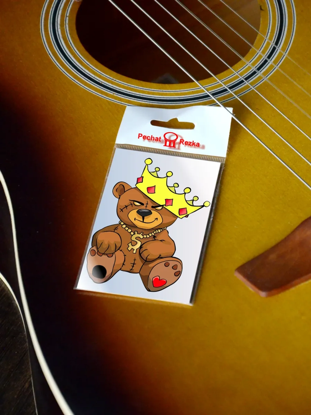 Стикер - Злой плюшевый мишка - Царь