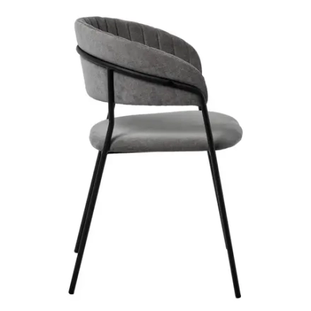 Стул Bradex Home Turin серый вельвет с чёрными ножками