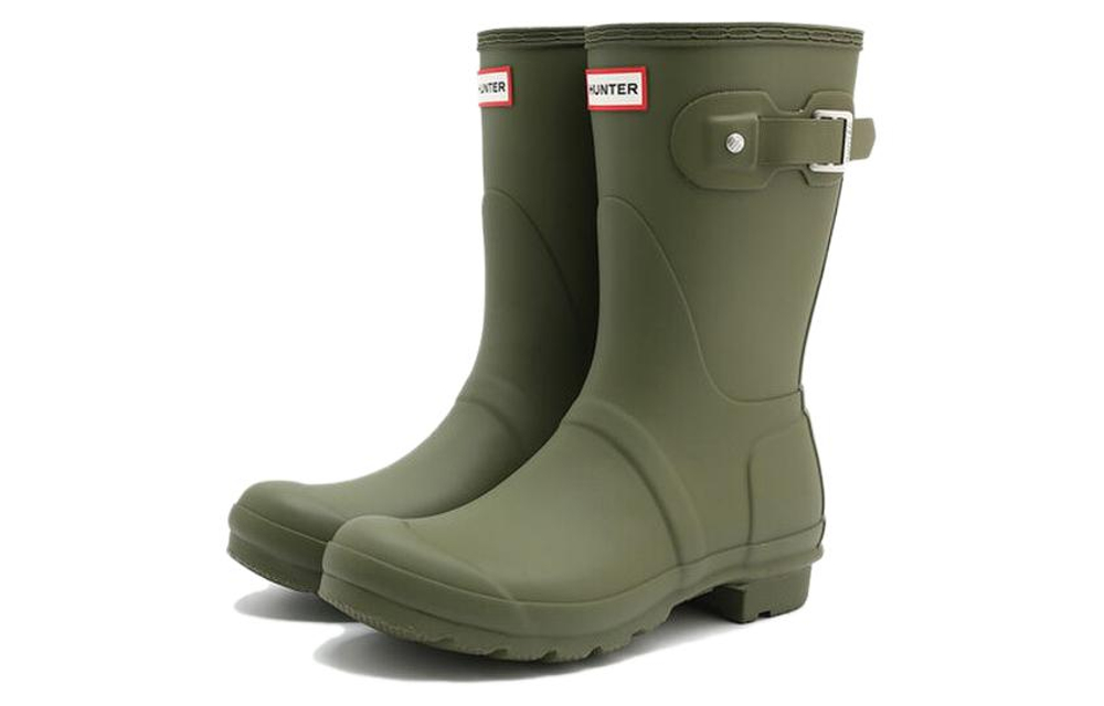 HUNTER Waterproof And Wear resistant Rain Boots Women"s Green