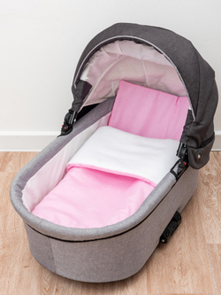 Комплект в коляску с флисом Розовый горох