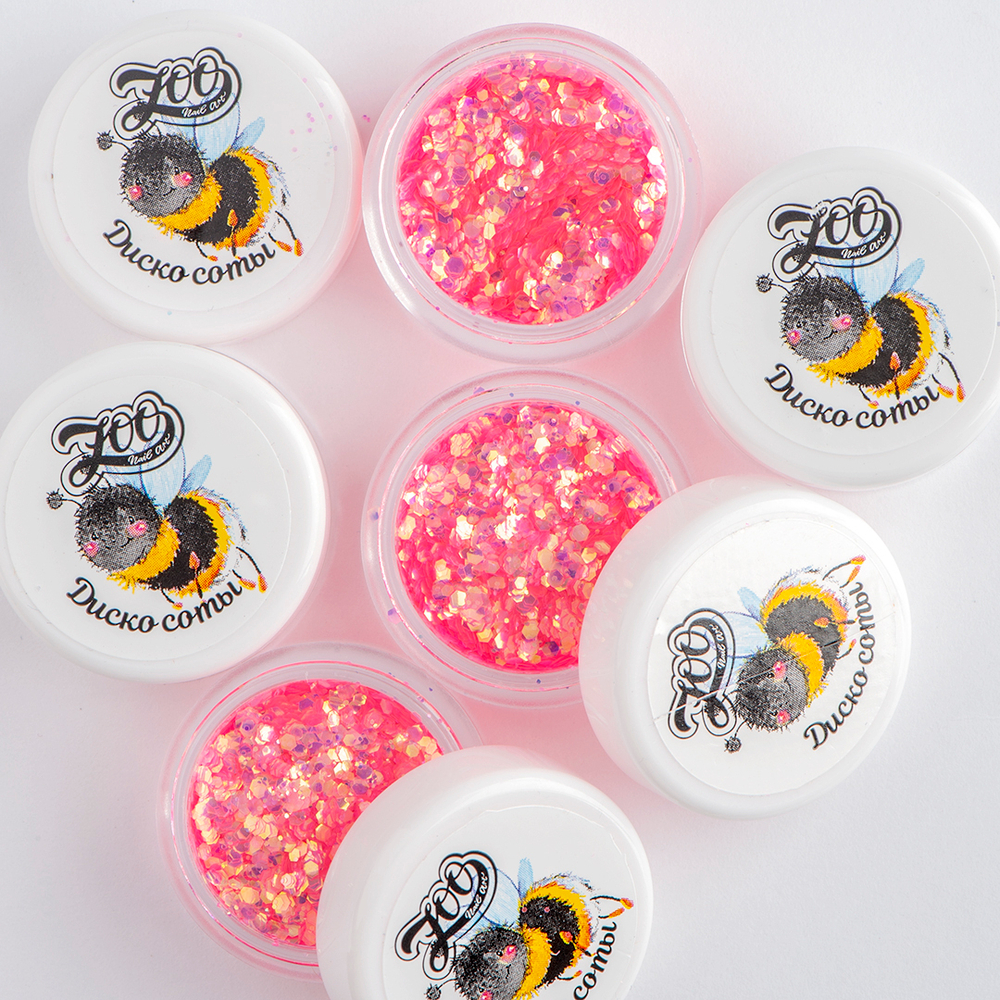 1331 Шестигранники микс "Диско соты" 2 г, ZOO NAIL ART