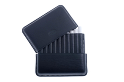 Сигаретница Jemar на 10 штук, натуральная кожа, черная (Испания)