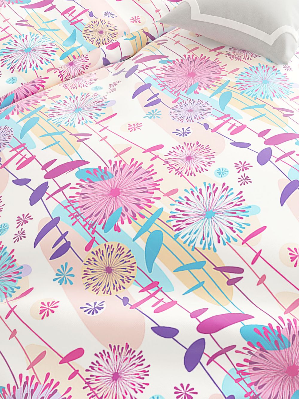 Постельное белье Сказка "Джаз" 2-спальный   наволочки 50х70 2шт Простынь на резинке 160х200 см  Пододеяльник 175х215 см