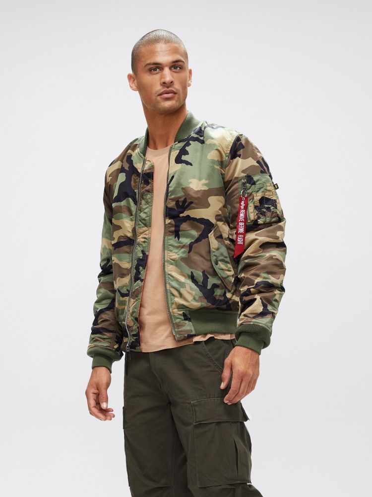 Бомбер Alpha Industries MA-1 Slim Fit Woodland Camo (Камуфляжный)