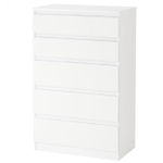 Комод КАЛЕН 5 ящиков 70*40*112, белый, KULLEN