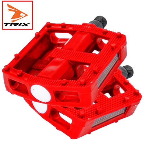 Педали TRIX PLATFORM пластиковые, 115x95мм, резьба 9/16", с шипами, красные (50)