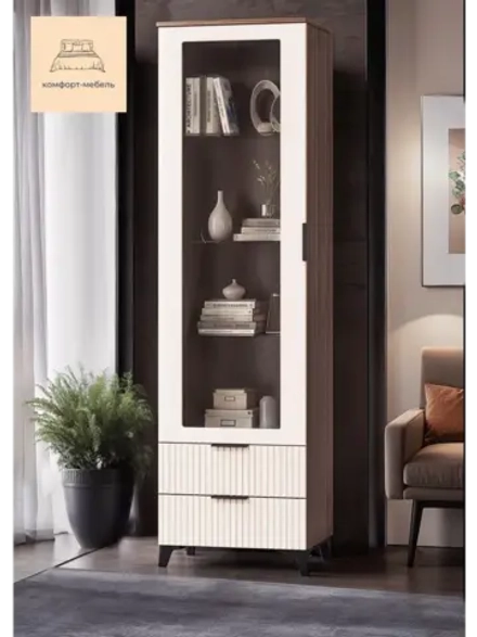 Шкаф-витрина стеклянный Бисквит 60х44;6х215 см