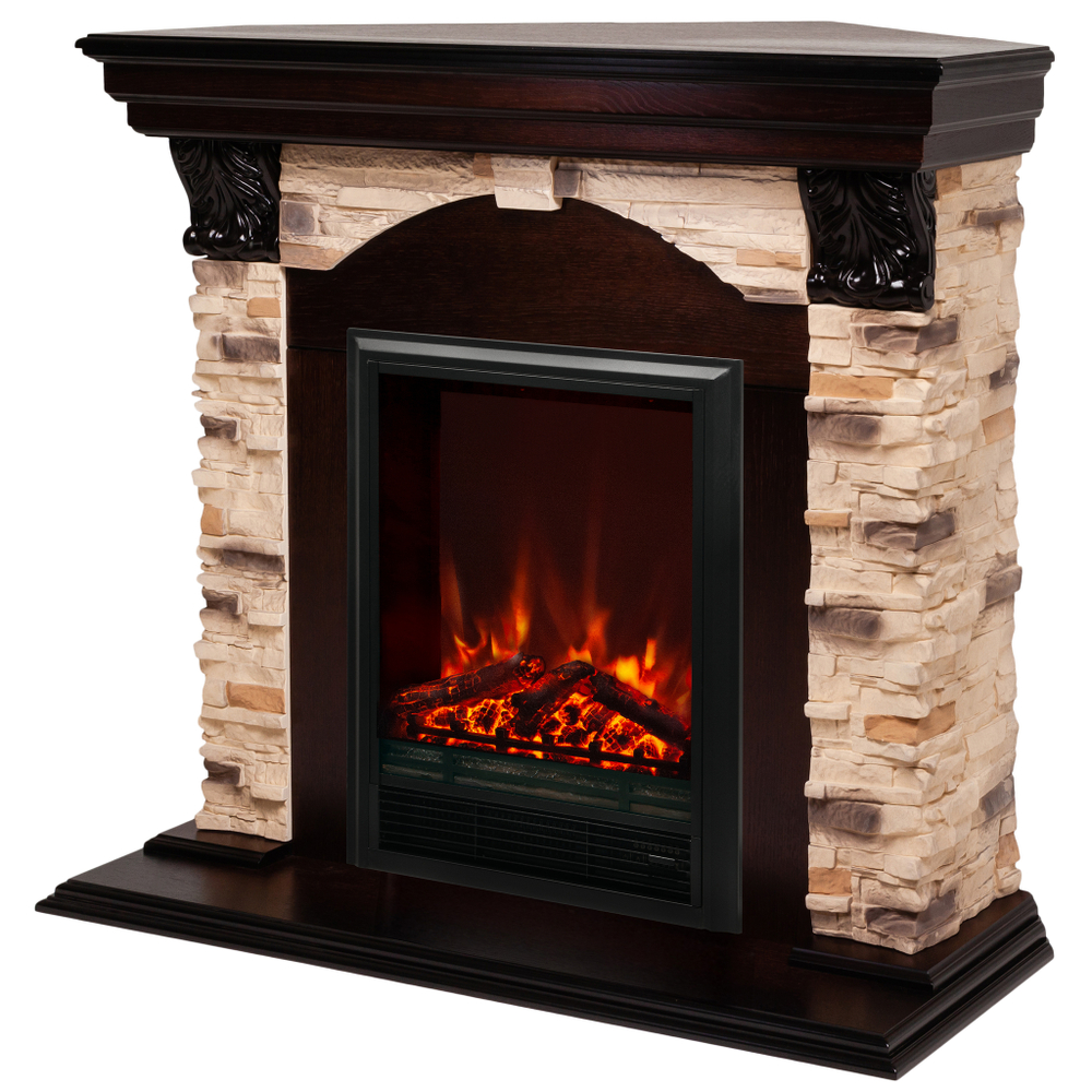 Каминокомплект Real Flame Dublin Corner Rock AO с очагом Eugene (угловой)