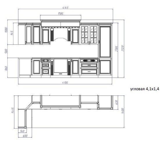 Кухня модульная угловая ВЕРОНА 3900*1600