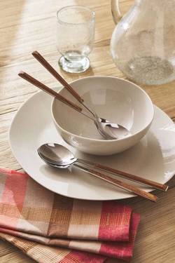 ZARA HOME НАБОР ИЗ 4-Х ДЕРЕВЯННЫХ ЛОЖЕК С РУЧКОЙ, КОРИЧНЕВЫЙ